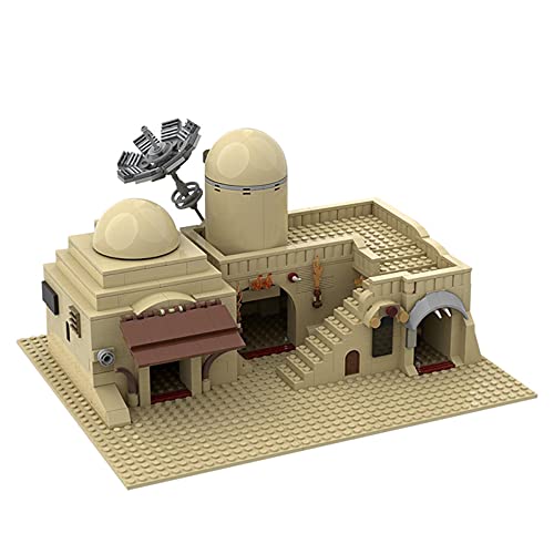 WANZPITS Tatooine Doble Edificio (Targos); TAT02 Arquitectura Modelo MOC-45639 Creator Experto De Escenas Modulares Bloques De Construcción Set 636 PCS Componentes, Compatible con Lego,As Shown