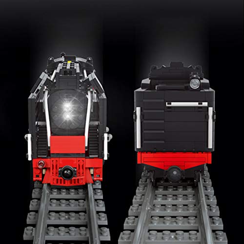 WEERUN Technic City Tren a Vapor Tren de Locomotora Set de Construcción, Maqueta de Juguete Tren de Vapor Control Remoto con Luz y Rieles, 1552 Piezas Bloques - Compatible con Lego Technic