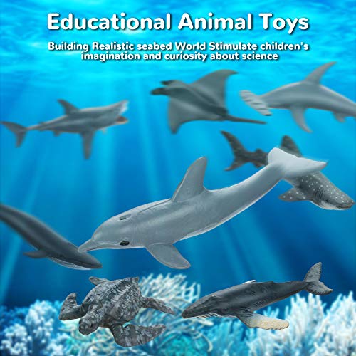 welltop Animales Marinos, 12 Pcs Set de Animales de Juguete de Marinos, Marinos Animal World, Mini Figuras de Animales Marinos de Plástico, Fiesta Educativa del Mar, Adorno de Tarta o Cupcake