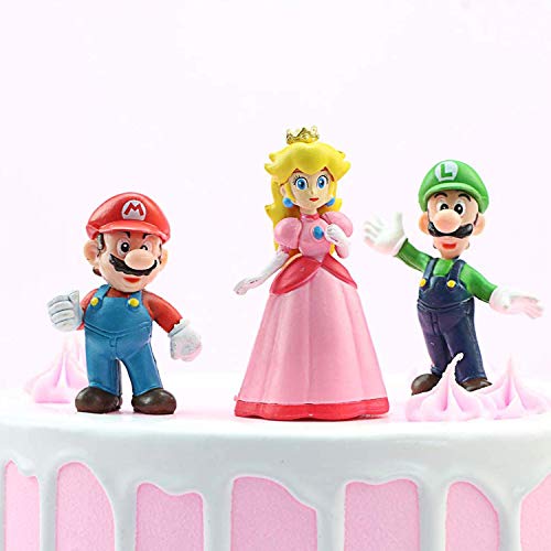 WELLXUNK® Super Mario Figures 6 pcs/Set Super Mario Toys, Figuras Super Mario Bros, Super Bros Juguetes Modelo, Super Mario Juguete, Mario Bros Figuras Juguete, colecciones de Modelos de PVC