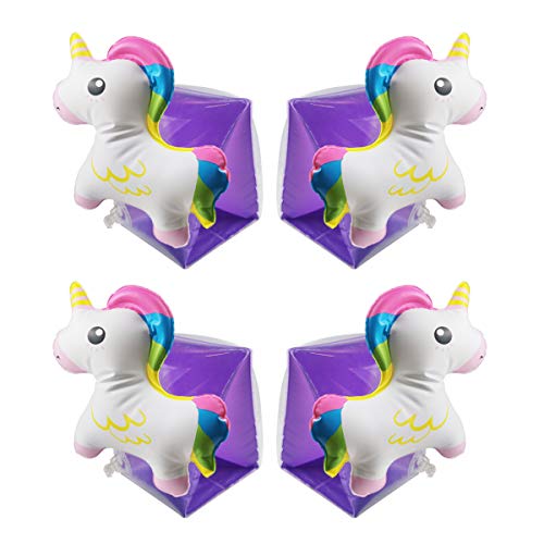 Wenlia Manguitos de Piscina Inflatable para Niños, de Unicornio Mangas de Flotación Flotadores de flamencos Banda de Brazo Equipo de Seguridad para Piscinas Brazalete Flotante Hinchable (2Pairs )