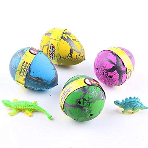 Wenosda Dino Dinosaur Dragon Eggs Hatching Growing Toy Paquete de Gran tamaño de 6 Piezas, Crack de Color