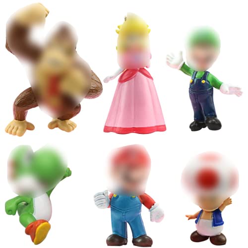 WENTS Figures 6pcs / Set Toys Figuras de y Luigi Figuras de acción de Yoshi y Bros Figuras de Juguete de PVC