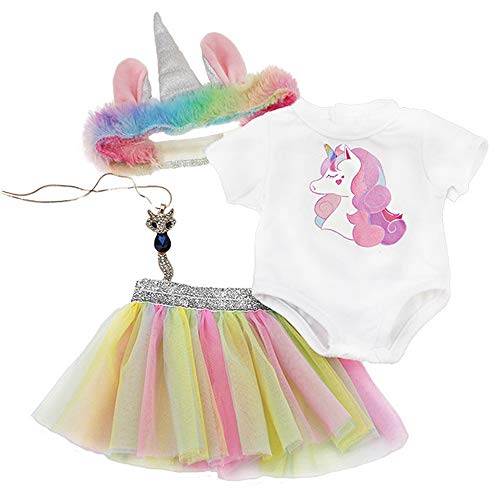 WENTS Muñeca Unicornio Ropa Ropa de Muñecas Zapatos De Las Muñecas del Bebé Kit Regalo De La Decoración De Navidad Ropa para 18 " Muñecas (40-45 cm)