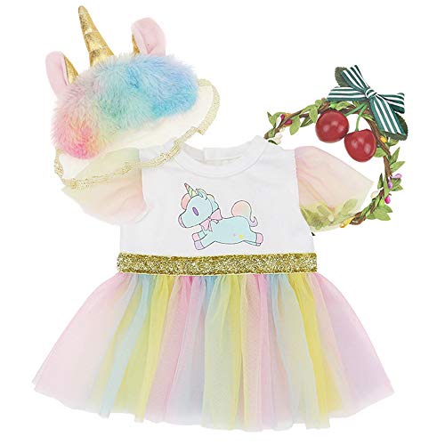 WENTS Muñeca Unicornio Ropa Ropa de Muñecas Zapatos De Las Muñecas del Bebé Kit Regalo De La Decoración De Navidad Ropa para 18 " Muñecas (40-45 cm)