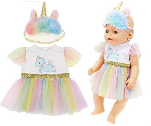 WENTS Muñeca Unicornio Ropa Ropa de Muñecas Zapatos De Las Muñecas del Bebé Kit Regalo De La Decoración De Navidad Ropa para 18 " Muñecas (40-45 cm)