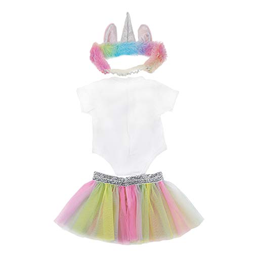 WENTS Ropa para Muñeca Vestido 3PCS Ropa de Muñecas para New Born Baby Doll Unicornio Vestidos para Muñeca Hechos para Muñecas de 18 Pulgadas