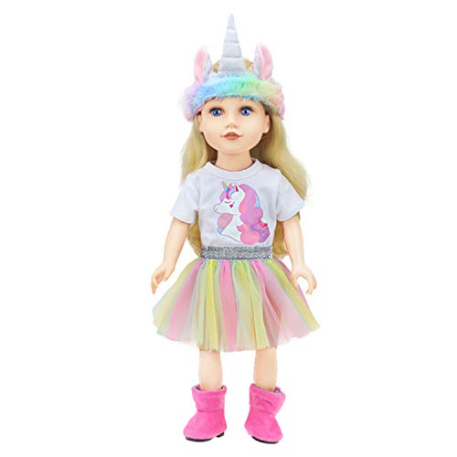 WENTS Ropa para Muñeca Vestido 3PCS Ropa de Muñecas para New Born Baby Doll Unicornio Vestidos para Muñeca Hechos para Muñecas de 18 Pulgadas