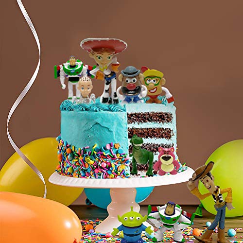 WENTS Toy Story 4 Pack de Aventuras de Woody y Perdigón, Juguetes niños Suministros Divertidos para Fiestas para niños pequeños, Juego de decoración para Tartas para cumpleaños