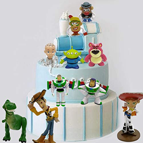 WENTS Toy Story 4 Pack de Aventuras de Woody y Perdigón, Juguetes niños Suministros Divertidos para Fiestas para niños pequeños, Juego de decoración para Tartas para cumpleaños