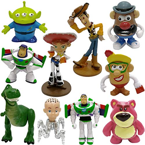 WENTS Toy Story 4 Pack de Aventuras de Woody y Perdigón, Juguetes niños Suministros Divertidos para Fiestas para niños pequeños, Juego de decoración para Tartas para cumpleaños