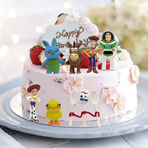 WENTS Toy Story 4 Pack de Aventuras de Woody y Perdigón, Juguetes niños Suministros Divertidos para Fiestas para niños pequeños, Juego de decoración para Tartas para cumpleaños