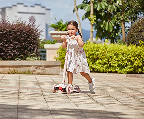 WeSkate Patinetes para Niños Patinete de 3 Ruedas para Niños Pequeños, Niñas y Niños, 4 Alturas Ajustables, Inclinarse para Dirigir, Ruedas Iluminadas para Niños de 3 a 12 Años