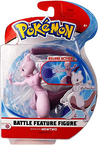 Wicked Cool Toys, LLC Pokemon 12 cm Battle Feature Action Figure – Mewtwo