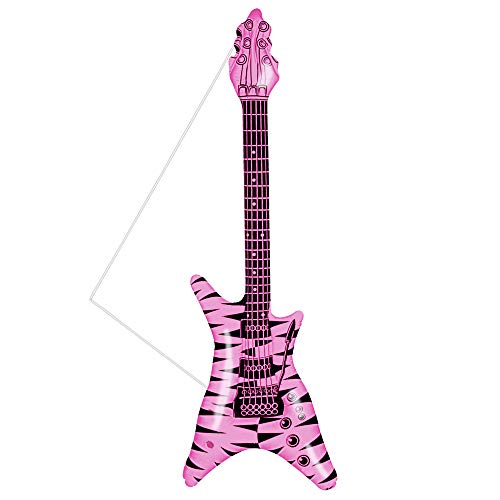 WIDMANN- Guitarra Hinchable Rock, Color Rosa, Talla única (23945)