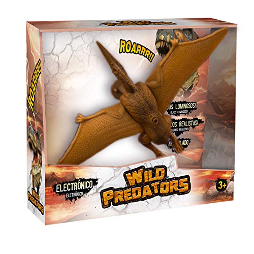 Wild predators Pteranodón Mediano, Figuras Dinosaurios Juguetes 3 años o más, Regalos para Niños, Ojos Luminosos, Sonidos y Movimientos Reales (World Brands XT380912)