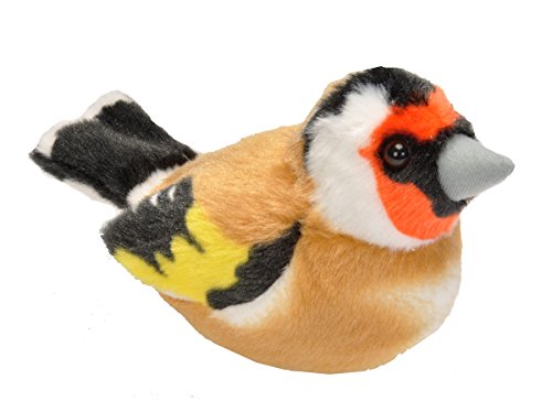 Wild Republic - Aves, Jilguero con sonidos reales peluche, 13 - 16 cm (19486)