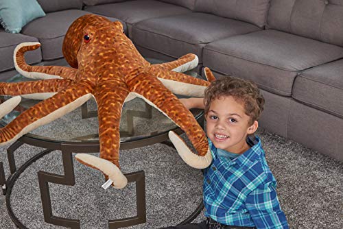 Wild Republic Cuddlekins 23056 Pulpo de Peluche Jumbo Cuddlekins Juguetes de Peluche para niños, 76 cm, Multi