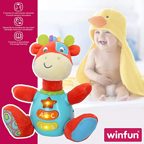 winfun - Peluche Jirafa para bebés que habla y luces de colores, Idioma: Español (85177) , color/modelo surtido