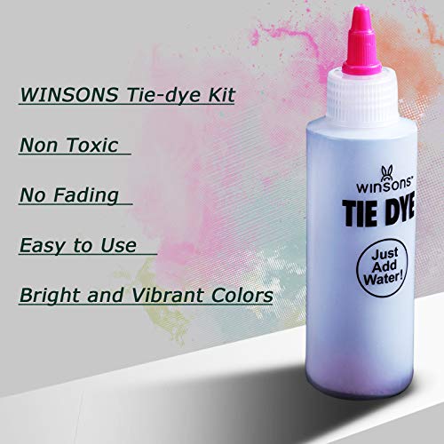 WINSONS Tie Dye Kit, 5 Colores de Tinte de Tela Permanente no tóxico Set de Arte para niños Mujeres para la Fiesta casera Actividades de Grupo Creativas Regalo de Bricolaje