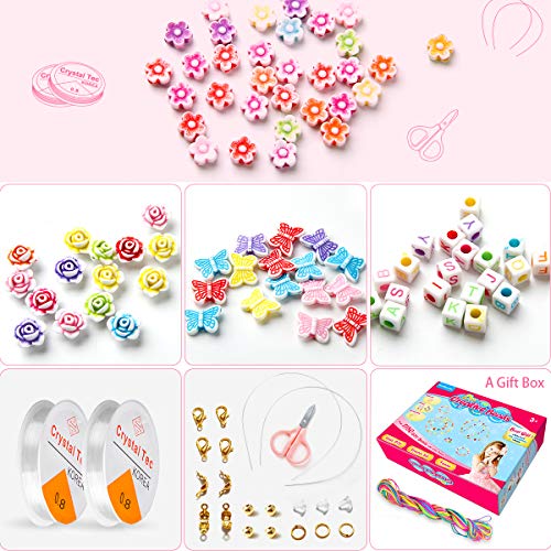 WinWonder Niños Bricolaje Conjunto de Cuentas,1150 PCS Pulseras Collares de Joyas para Niñas Cuentas para la Fabricación de Joyas para Niños