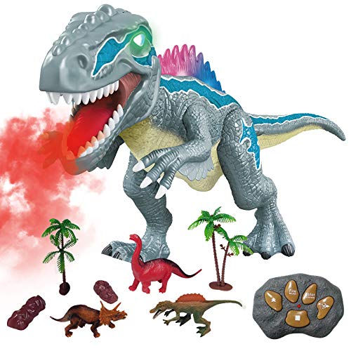 WISHTIME Dinosaurio de Control Remoto Electric Mando a Distancia Velociraptor Blue Dinosaurio con luz y Rugido Realista Juguetes Niños 3 4 5 años …