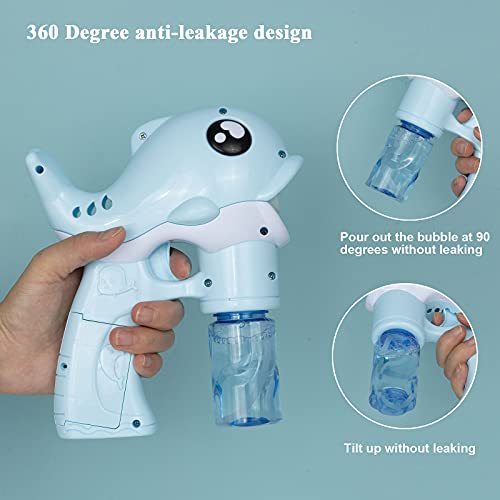 WolinTek Pistola de Burbujas de Agua,Pistola de jabón con 2 Agua de Burbujas, Automatic Maquina Burbujas,Máquina de Pompas de Jabón para Ninos,Juguete de Regalo para Niños (Azul)