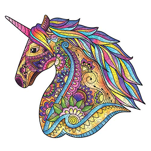 Woody Puzzles® Unicornio Jigsaw - Puzzle de madera para adultos y niños, 285 piezas, tamaño XL, 40,30 x 35,7 cm