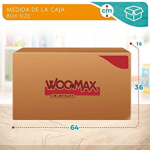 WOOMAX - Bici sin pedales madera, puños de goma, bicicleta iniciación niños, bici sin pedales niño 2 años, asiento acolchado, máx 25 Kg, de 24 meses a 5 años (85371)