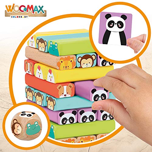 WOOMAX - Construcciones para niños torre de madera 52 piezas (46251)