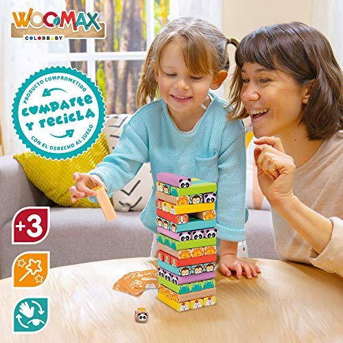 WOOMAX - Construcciones para niños torre de madera 52 piezas (46251)