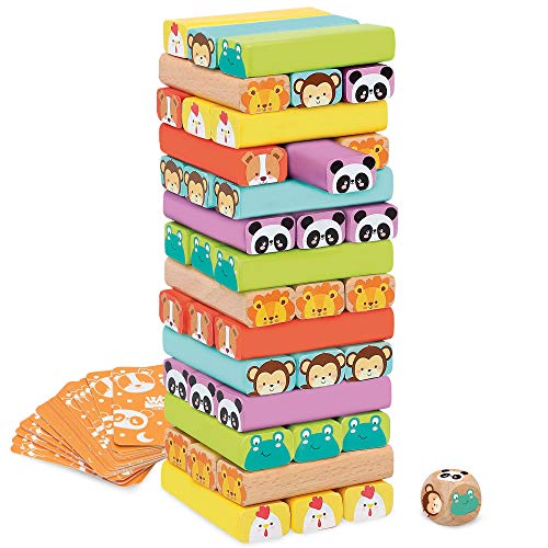 WOOMAX - Construcciones para niños torre de madera 52 piezas (46251)