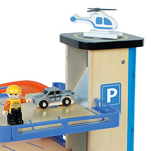 WOOMAX- Parking de madera con accesorios (Colorbaby 46258)