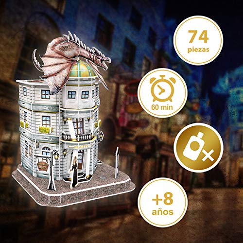 World Brands-El Banco Gringotts Harry Potter, Cubic Fun, puzle, rompecabezas, maquetas para montar, puzzles 3D, kit de construcción, multicolor DS1005H