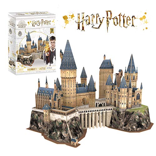 World Brands- Harry Potter-Castillo de Hogwarts Puzzles 3D, Kit de Construcción, Multicolor (Cubic Fun DS1013H)