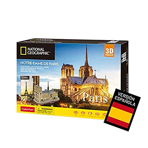 World Brands- National Geographic Puzzle 3D Notre Dame de Paris, Color variado (Tachan DS0986h)