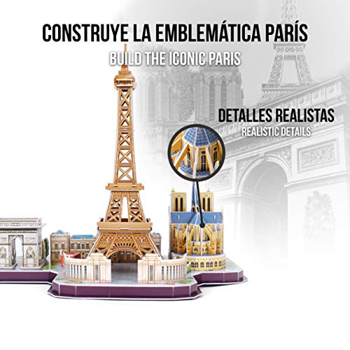 World Brands Torre Eiffel Paris, Puzzles para Adultos y Niños, Maquetas para Montar, Rompecabezas 3D, Regalos Divertidos, Cultura, Viajar Desde Casa, Multicolor (MC254H)