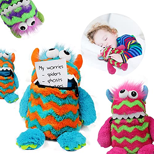 Worry Monster Los niños de los niños se preocupan Monstruo Peluche Suave Juguete con la Boca de Zip Up Come la preocupación