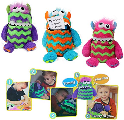 Worry Monster Los niños de los niños se preocupan Monstruo Peluche Suave Juguete con la Boca de Zip Up Come la preocupación