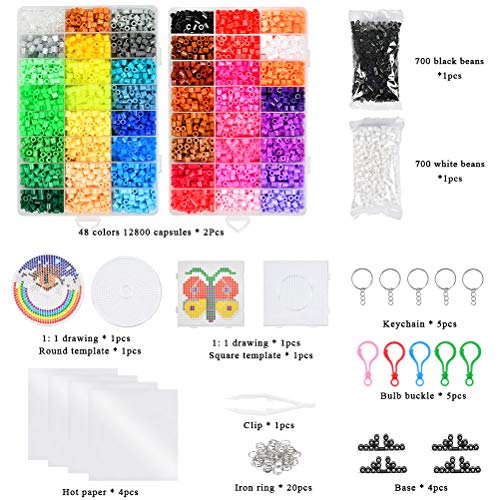 WOWOSS 10000pcs Cuentas y Abalorios 5 mm 48 Colores para Actividades Creativas y Manualidades Infantiles, Kit de Cuentas y Surtidos como Juguete o Regalo para Fiesta Cumpleaños Niños