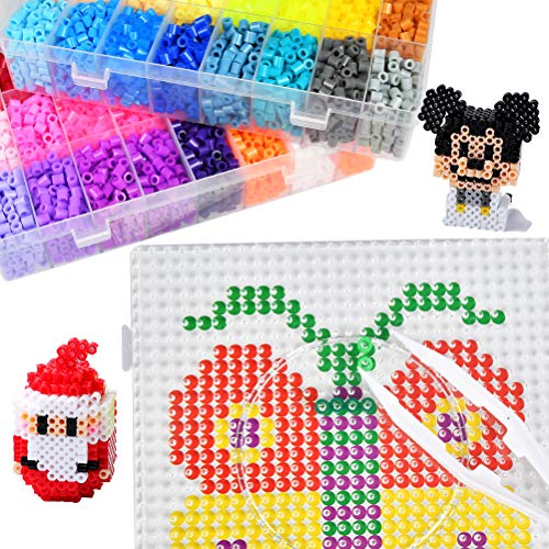 WOWOSS 10000pcs Cuentas y Abalorios 5 mm 48 Colores para Actividades Creativas y Manualidades Infantiles, Kit de Cuentas y Surtidos como Juguete o Regalo para Fiesta Cumpleaños Niños