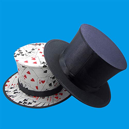 WOWOWO Sombrero de Copa Plegable Negro Trucos de Magia de Primavera Suministros Esenciales Accesorios de Escenario