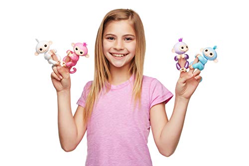 WowWee - Fingerlings Amelia, Monito Interactivo en color turquesa con purpurina (WowWee 3761)