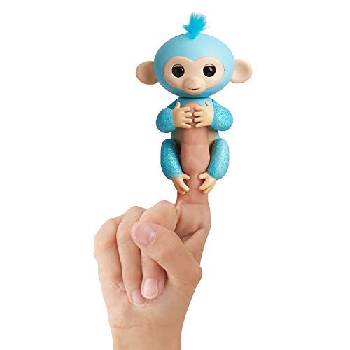 WowWee - Fingerlings Amelia, Monito Interactivo en color turquesa con purpurina (WowWee 3761)