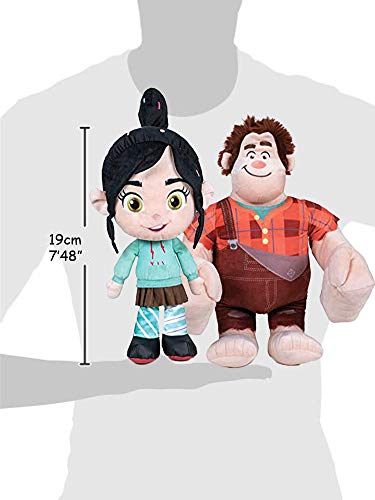 WR ¡Rompe Ralph! 2 - Pack 2 Peluches de la película Ralph rompe Internet: Ralph, el demoledor + Vanellope, la niña 7'50"/19cm Calidad Super Soft