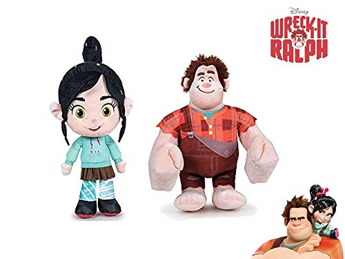 WR ¡Rompe Ralph! 2 - Pack 2 Peluches de la película Ralph rompe Internet: Ralph, el demoledor + Vanellope, la niña 7'50"/19cm Calidad Super Soft