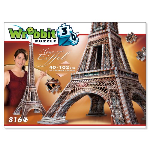 Wrebbit-la Torre Eiffel Puzzle 3D, Multicolor (W3D-2009)