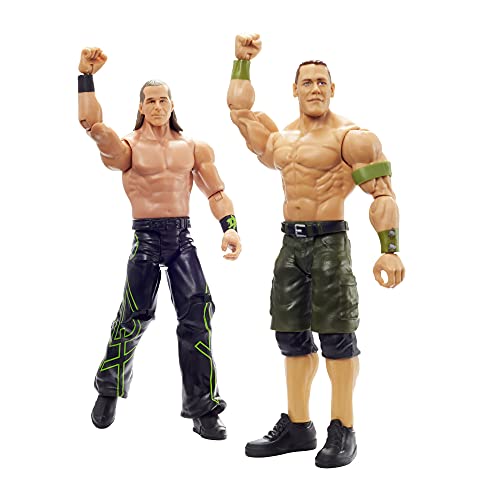 WWE Pack 2 figuras de acción luchadores Cena y Michaels con accesorios, muñecos articulados de juguete para niños +6 años (Mattel GVJ28)