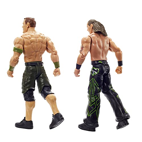 WWE Pack 2 figuras de acción luchadores Cena y Michaels con accesorios, muñecos articulados de juguete para niños +6 años (Mattel GVJ28)