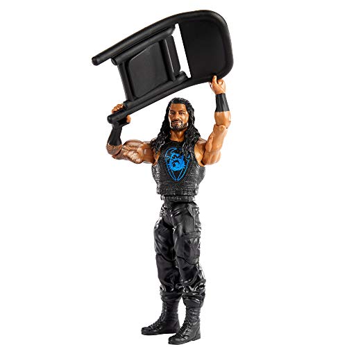 WWE Wrekkin Roman Reigns destroza rivales, muñeco articulado de juguete con silla plegable y accesorios (Mattel GVJ31)